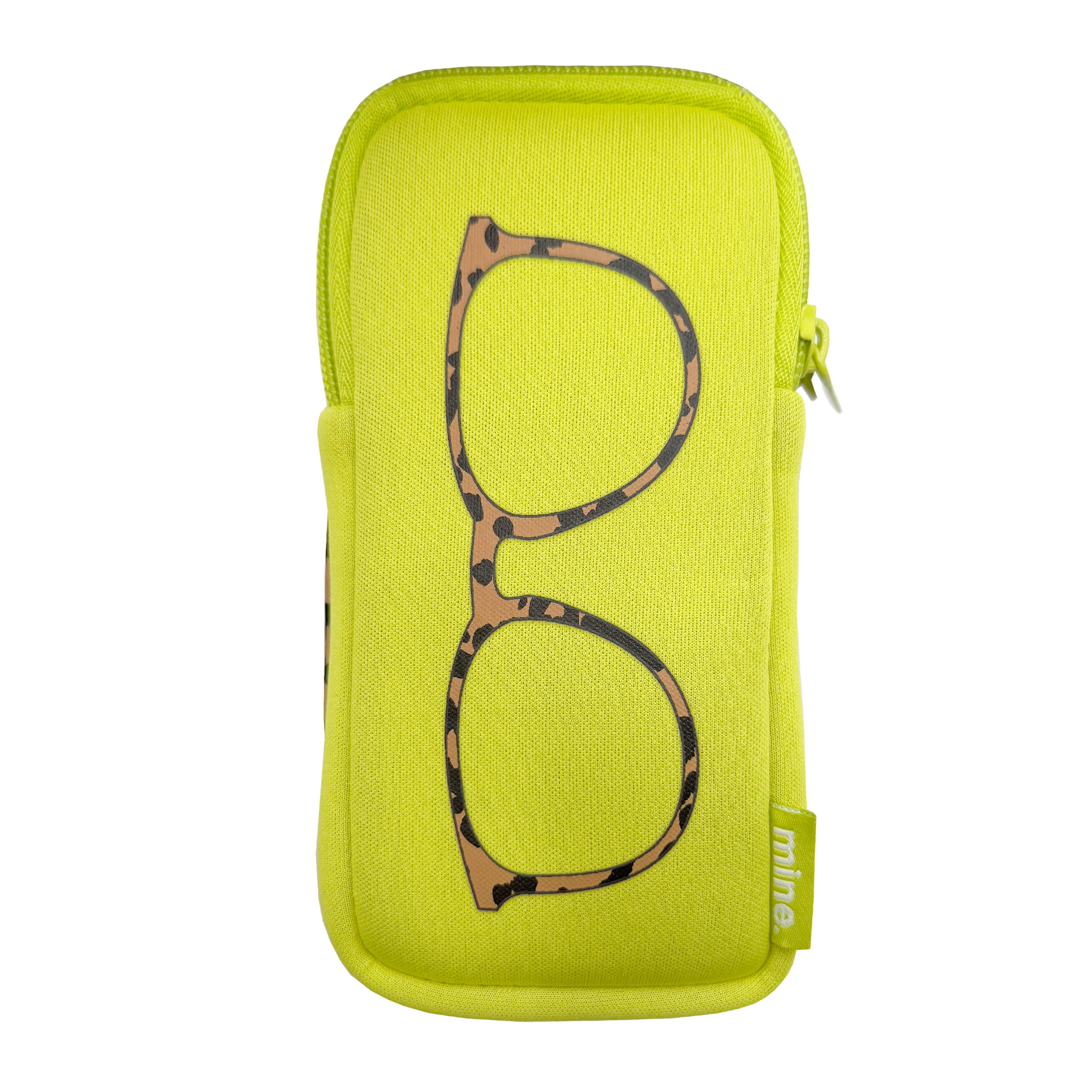 DOUBLE EYEGLASS CASE - LEOPARD LIME
