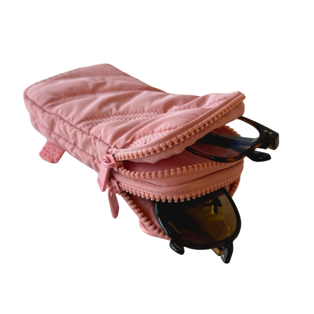 Étui à lunettes Puffer à double œil avec mousqueton