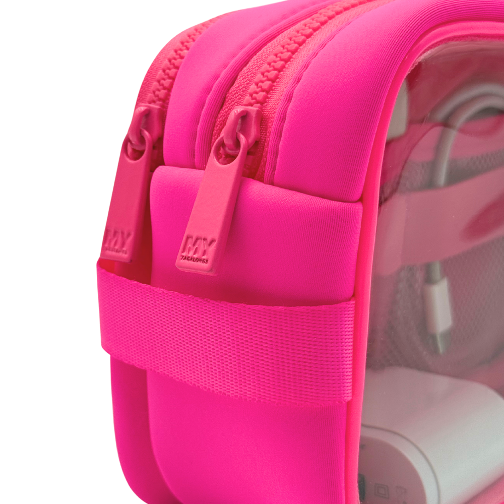 Étui transparent à double fermeture éclair