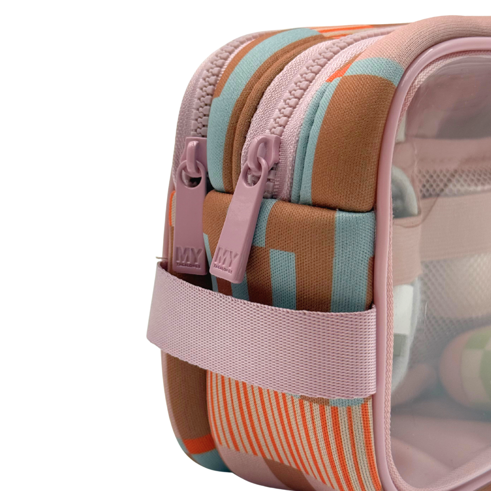 Étui transparent à double fermeture éclair