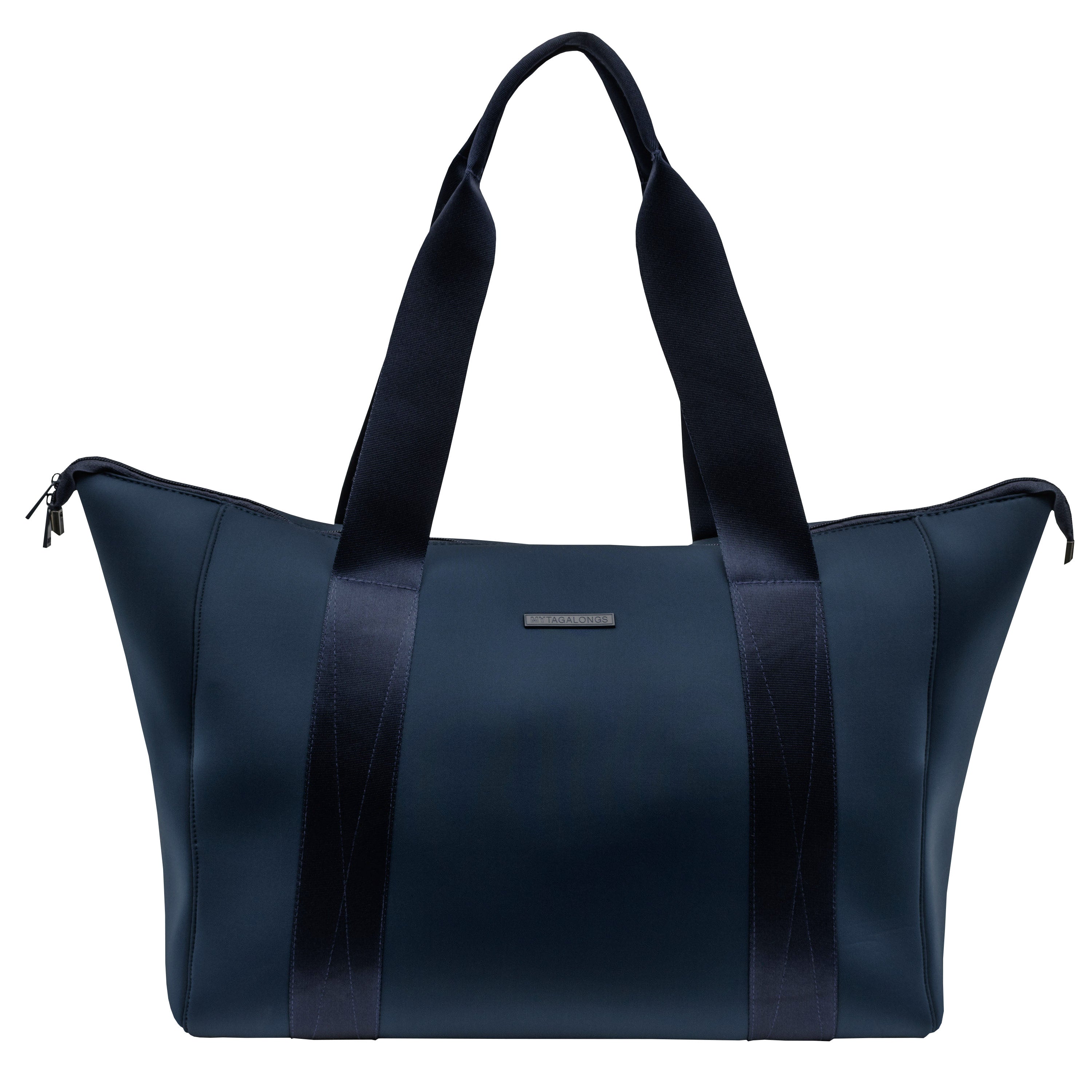 Navy weekender tote bag made of neoprene