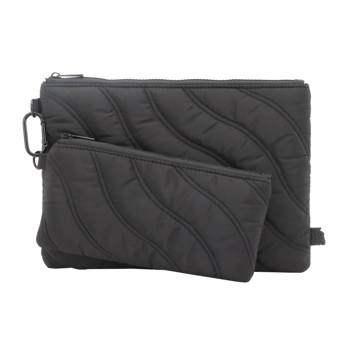 SET OF 2 FLAT POUCHES WITH CARABINER