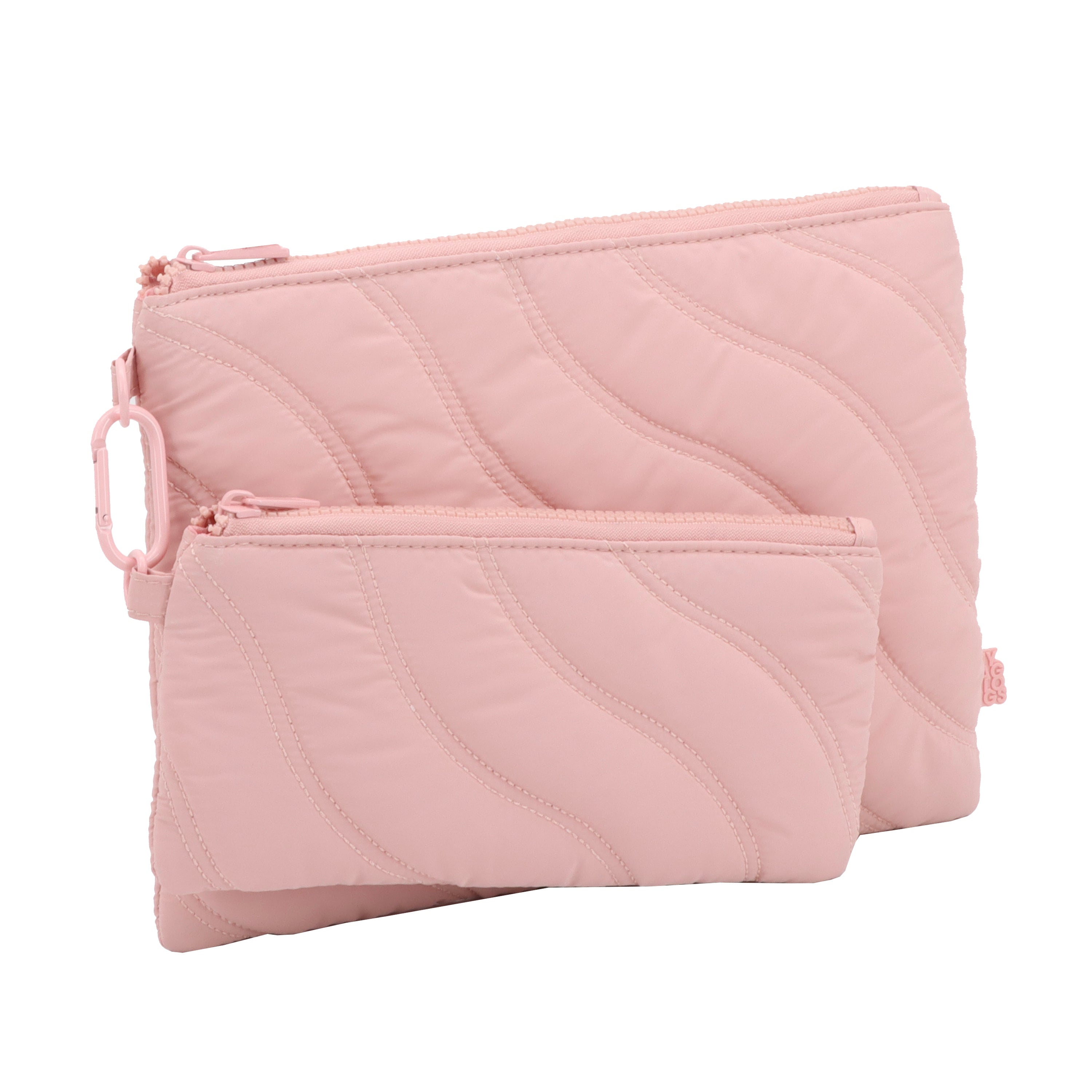 LOT DE 2 POCHETTES PLATES AVEC MOUSQUETON