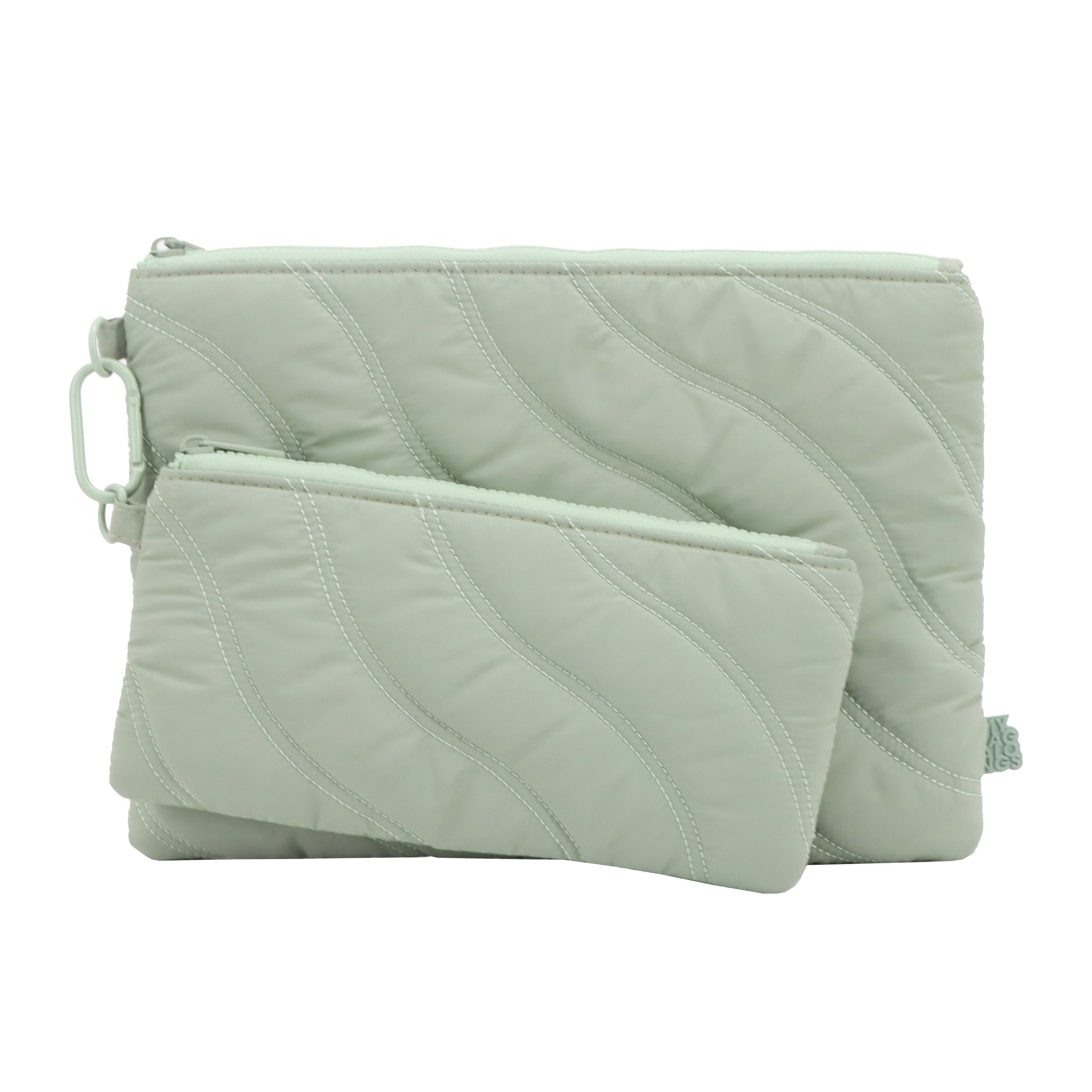 LOT DE 2 POCHETTES PLATES AVEC MOUSQUETON