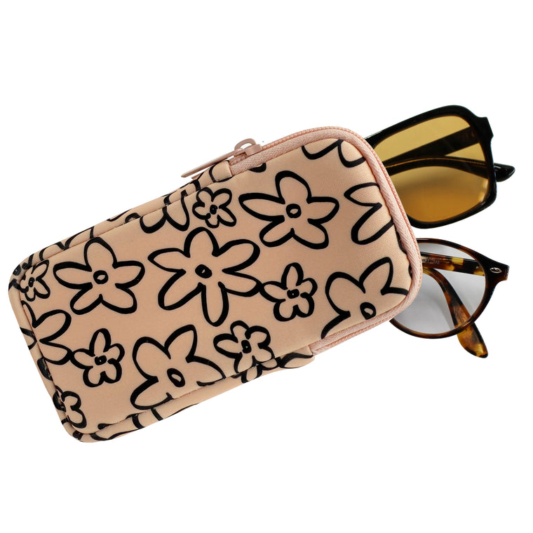 DOUBLE EYEGLASS CASE - CREAM FLORAL