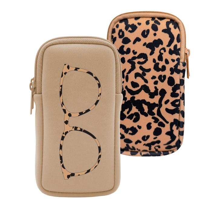 Étui à lunettes double - Léopard/Sable