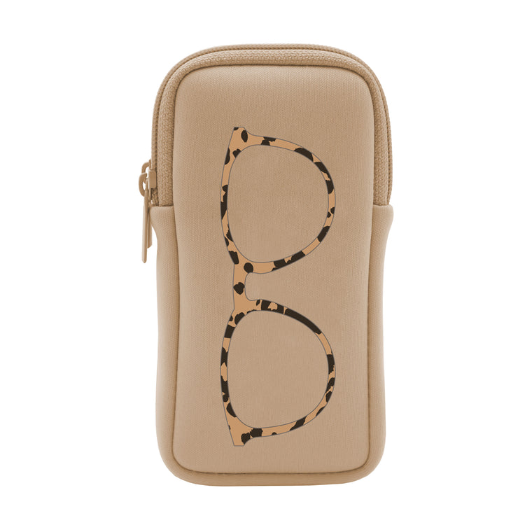 DOUBLE EYEGLASS CASE - LEOPARD/SAND