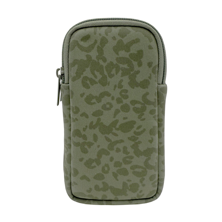 DOUBLE EYEGLASS CASE - LEOPARD/SAGE GREEN
