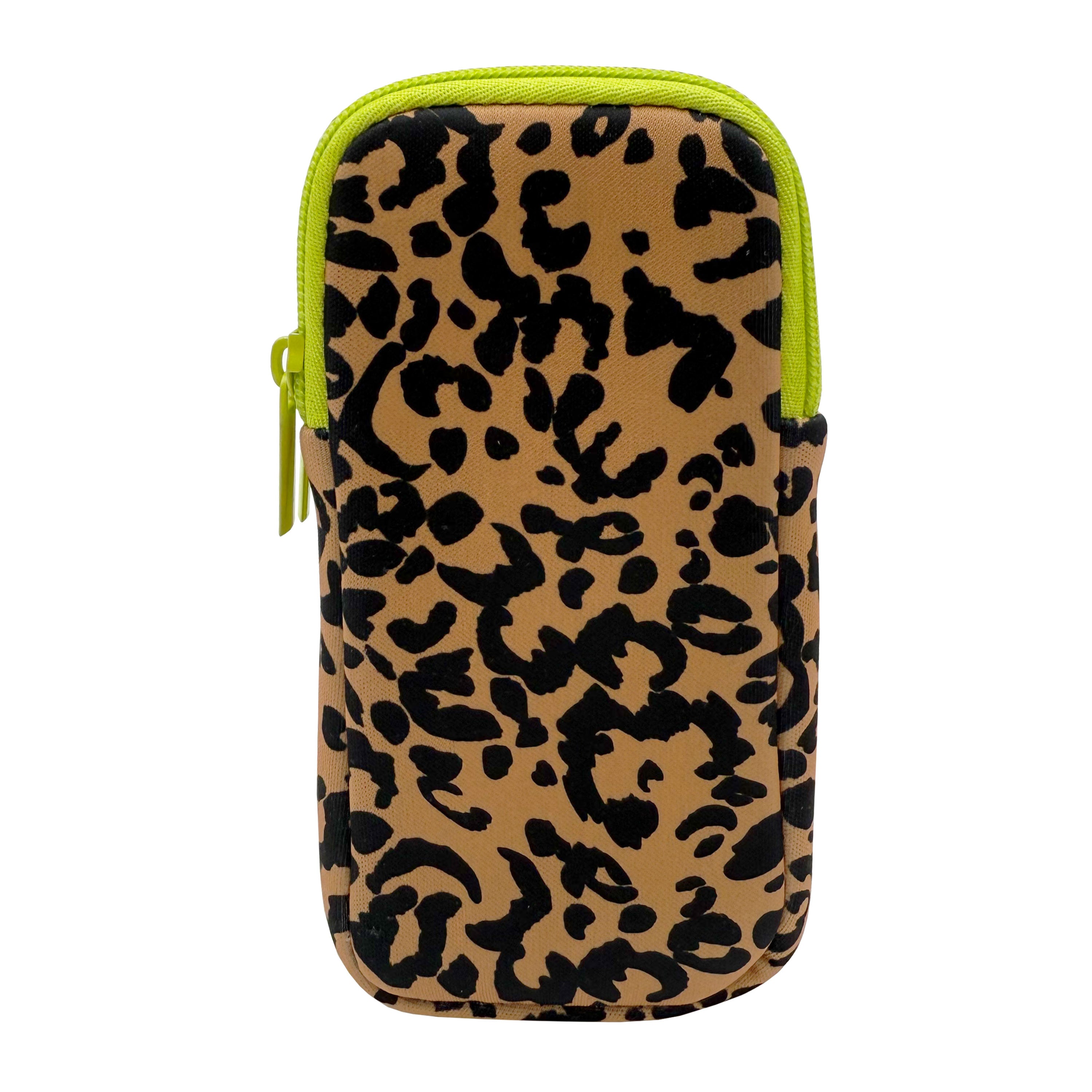 DOUBLE EYEGLASS CASE - LEOPARD LIME