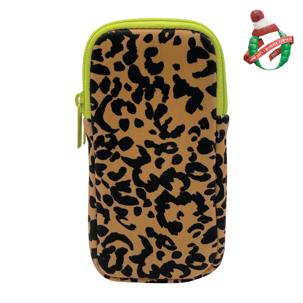 Étui à lunettes double - Léopard vert citron