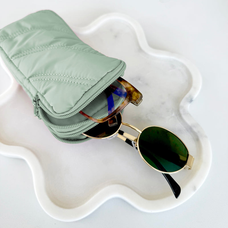 PUFFER DOUBLE EYE GLASS CASE WITH CARABINER