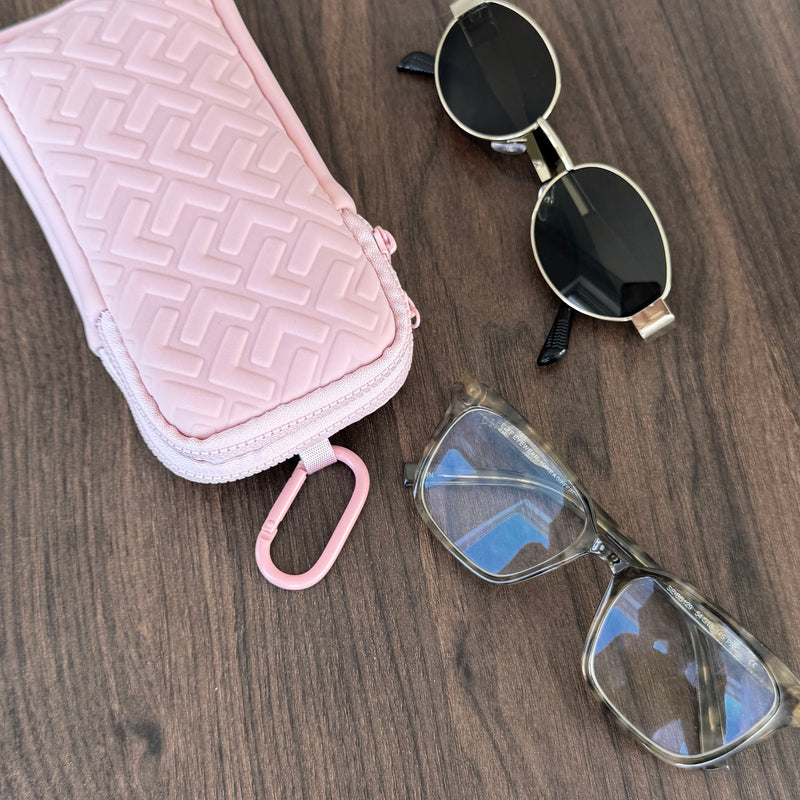 ÉTUI À LUNETTES DOUBLE EN NÉOPRÈNE AVEC MOUSQUETON