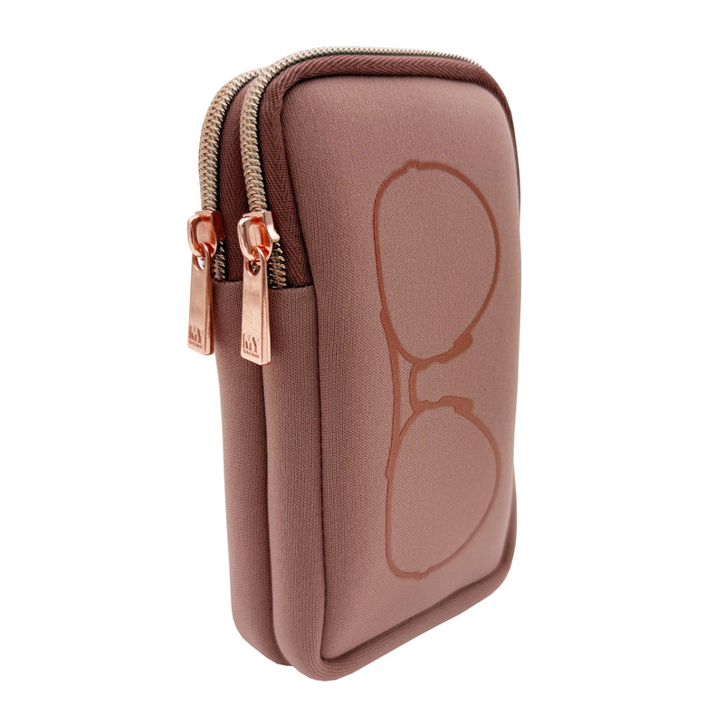 DOUBLE EYEGLASS CASE - BLUSH/ROSE GOLD