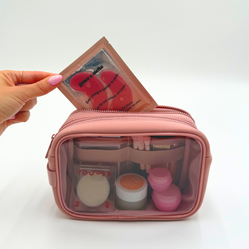 Étui transparent à double fermeture éclair