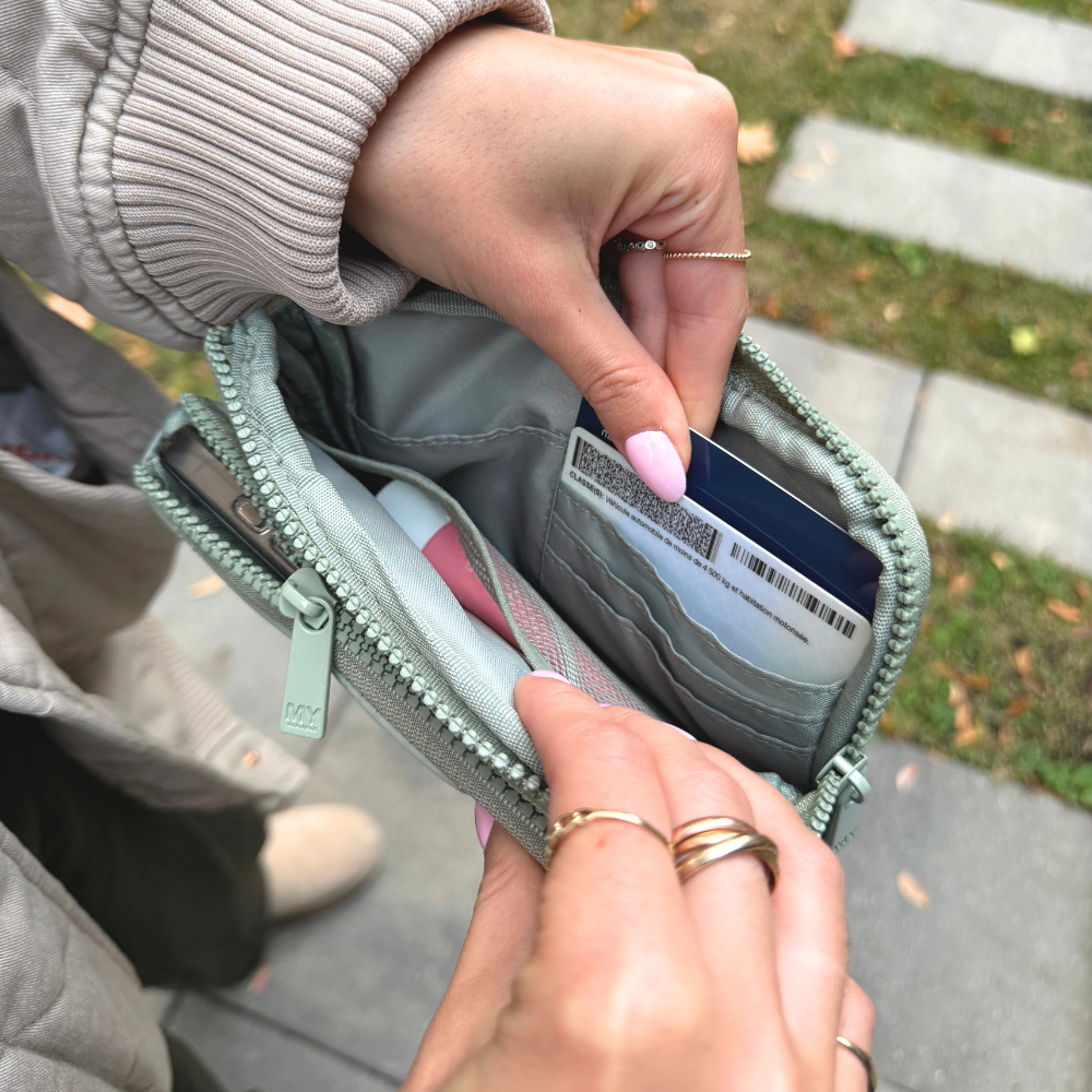 WALLET AND FUNCTIONAL POUCH WITH SNAP BACK WRISLET