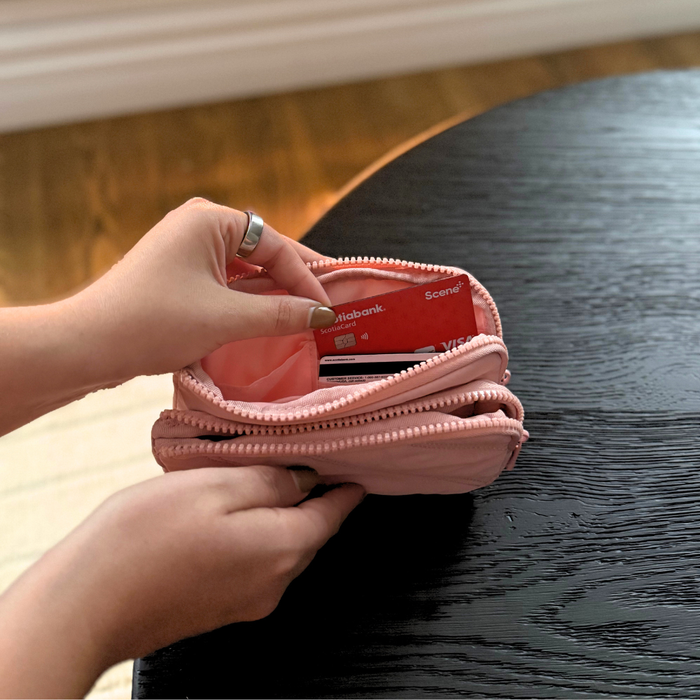 WALLET AND FUNCTIONAL POUCH WITH SNAP BACK WRISLET