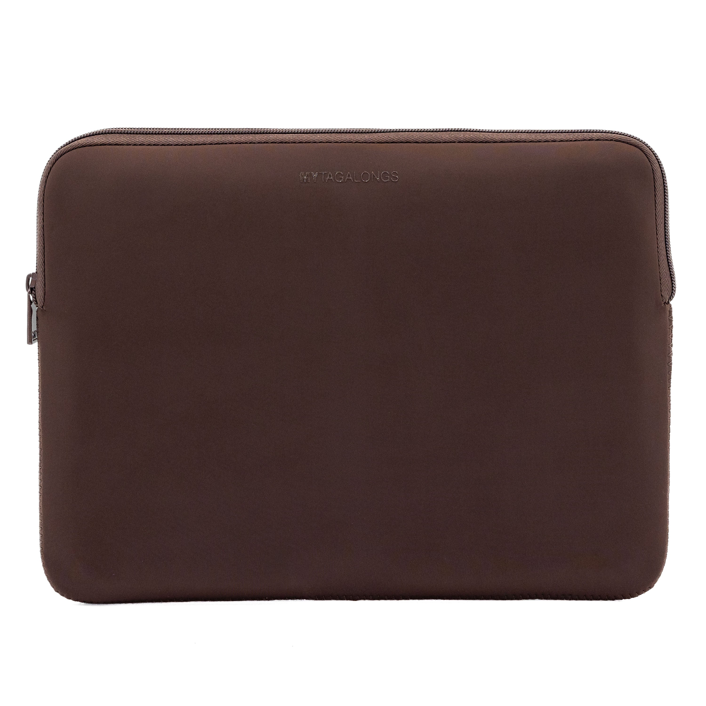 Brown neoprene laptop bag